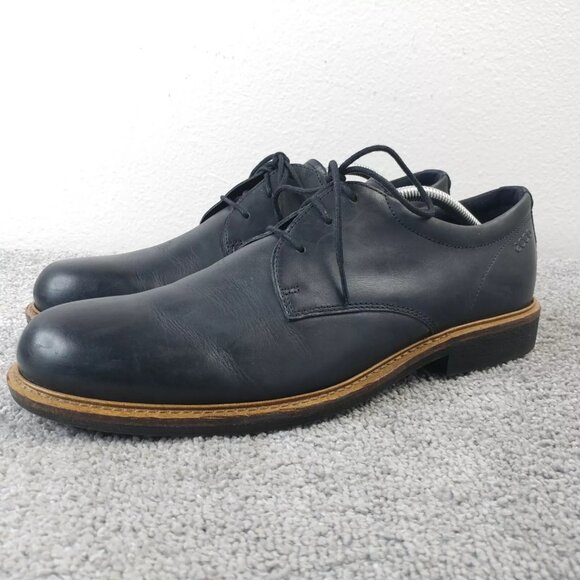 Cole Haan Osborn Mens Size 44 EU Shoes Plain Toe Oxford Black Leather Lace Up - Picture 1 of 10